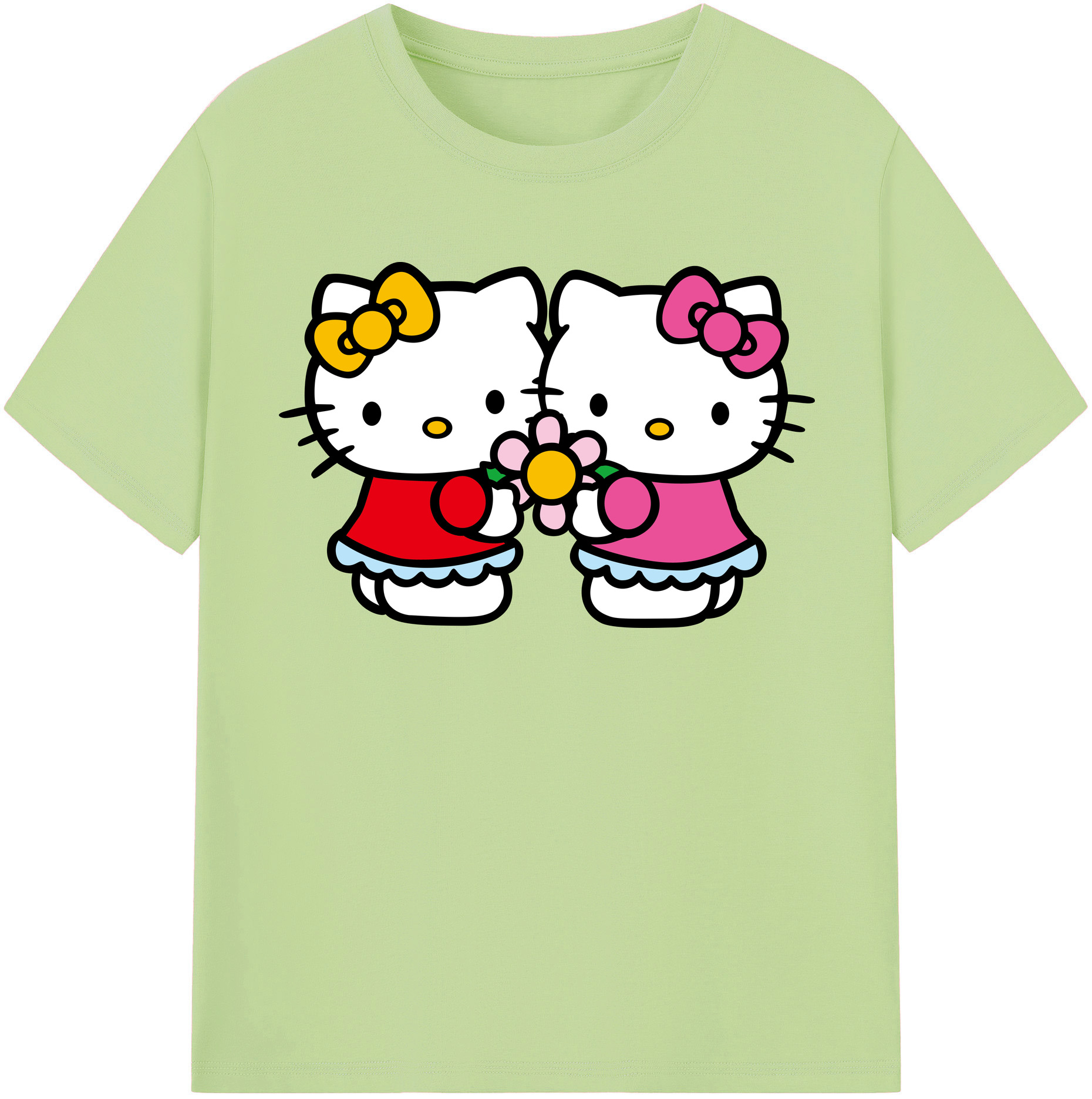 （画像用） Hello Kitty ハローキティ 綿100％半袖Tシャツ（フロントプリント）